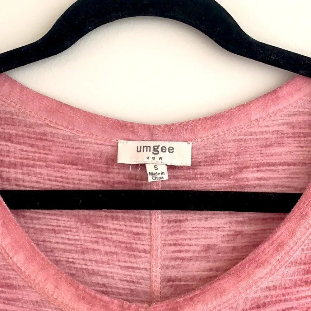 Umgee Drapey Blouse Rose Pink Basic Essential Tshirt Barbie Cottagecore - Picture 3 of 5